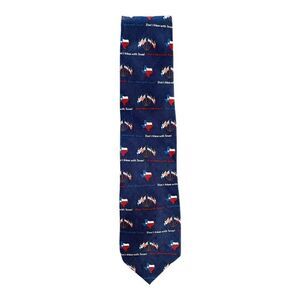 Vintage Ralph Marlin RM Style Silk Tie Don’t Mess With Texas State Flag USA Made